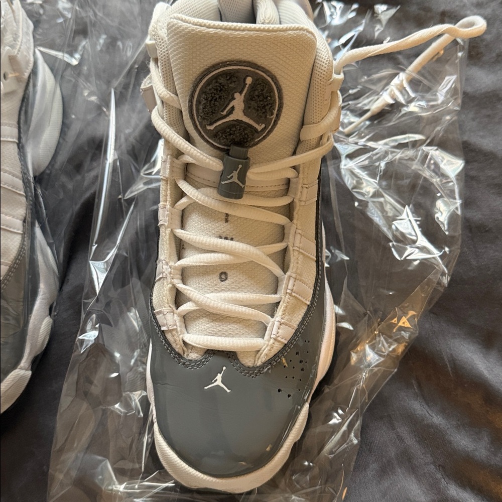 Jordan Kids White and Gray Sneakers